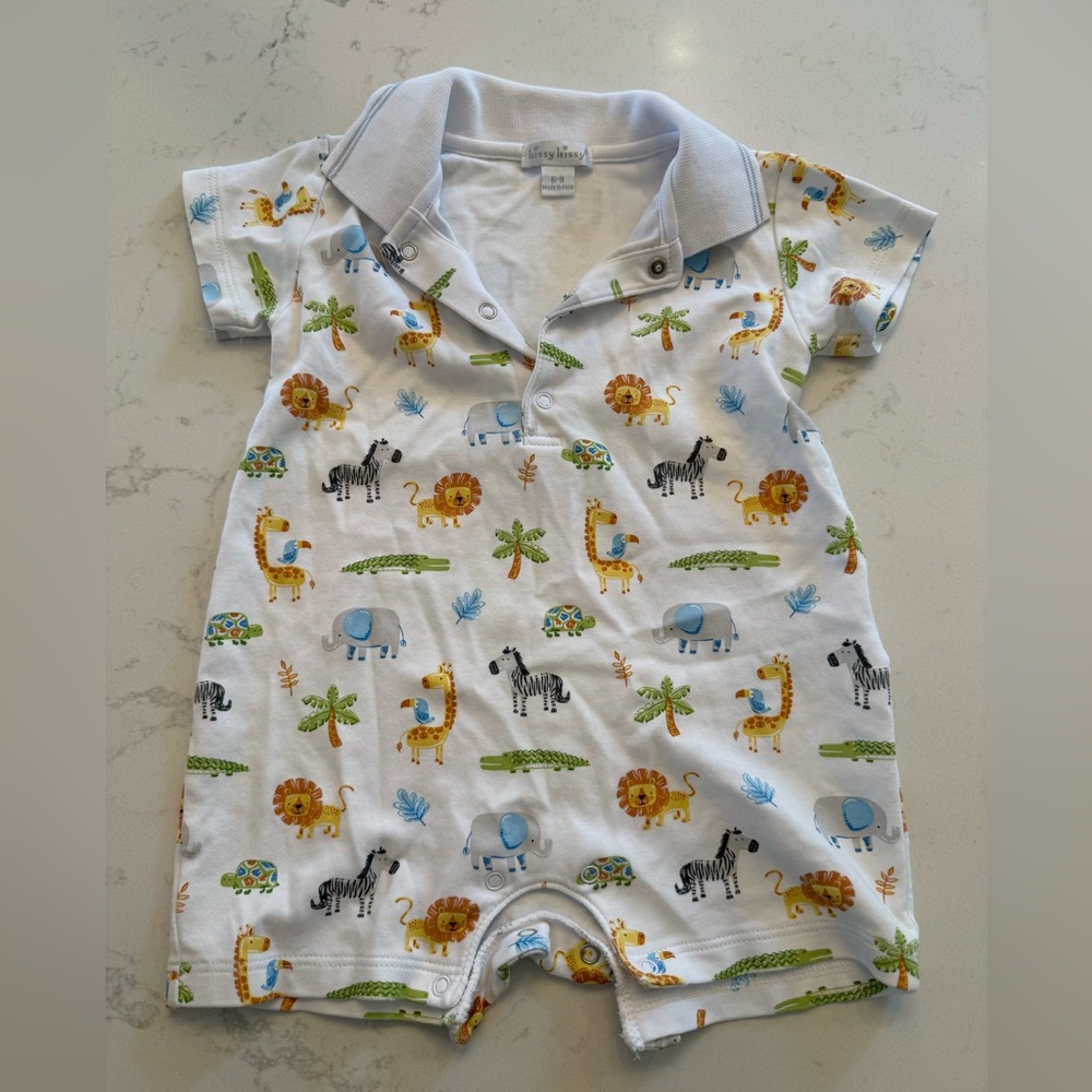 Kissy Kissy Baby Romper with Safari Animals